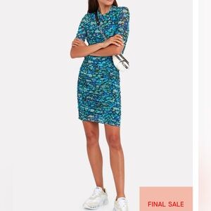 Gabby Floral Mesh Rouched Dress